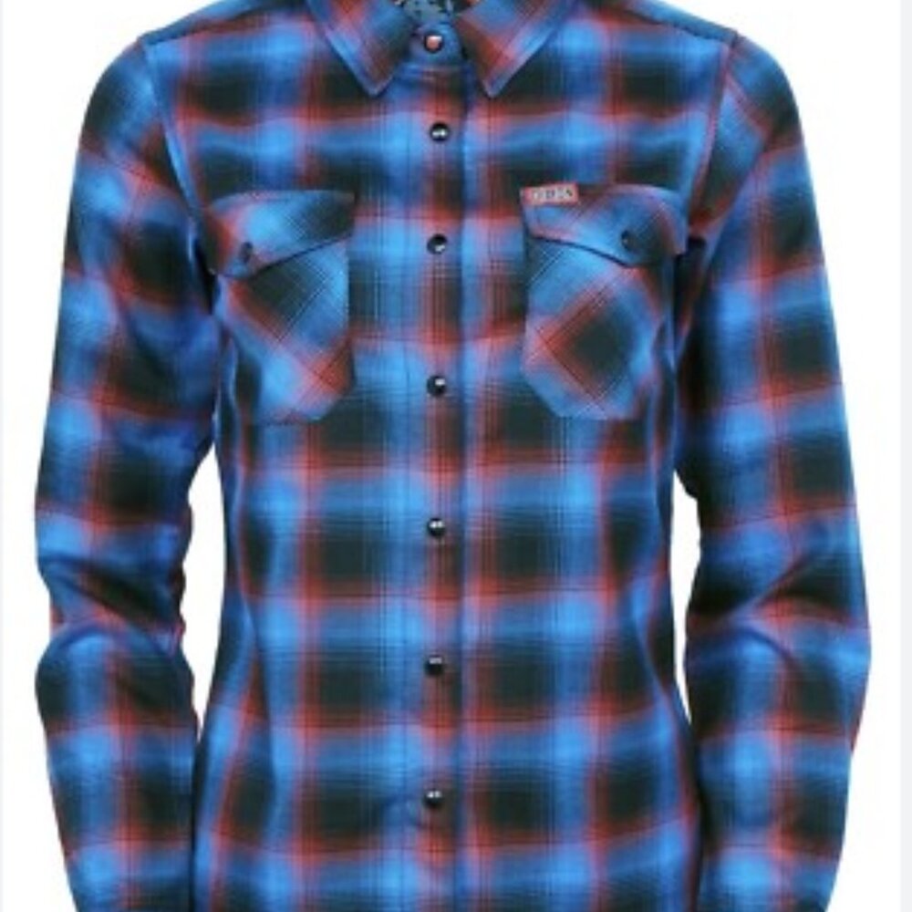 DIXXON FLANNEL COMPANY "THE JASON" Red and Blue Long Sleeve Size Medium